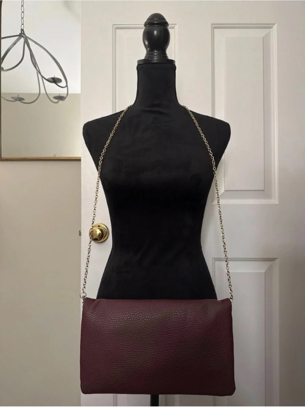 Nine West Women's Fold-Over Chain Shoulder Bag - Burgundy